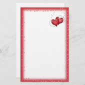 Hartballonnen met weinig hart briefpapier (Voorkant / Achterkant)