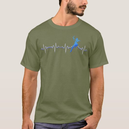Hartbeat-puls ECG-pijl en boogschutter T-shirt (Voorkant)