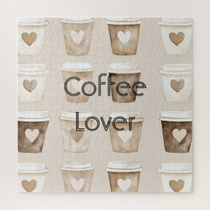 Hartbekers voor koffie met room legpuzzel