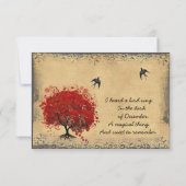Hartblad Rode Boom Vogelkerst Kaart (Achterkant)