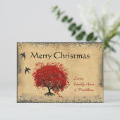 Hartblad Rode Boom Vogelkerst Kaart (Staand voorkant)