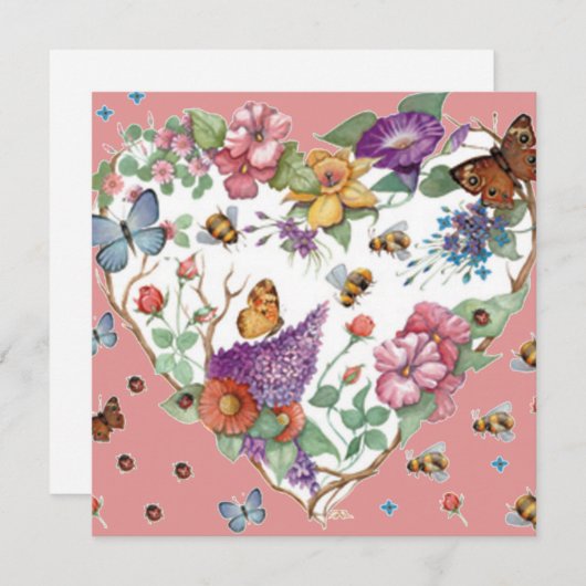 Hartbloemen Feestdagenkaart (Voorkant / Achterkant)