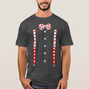 Hartboog Stropdas en bretels Cupido Valentijnse  T-shirt
