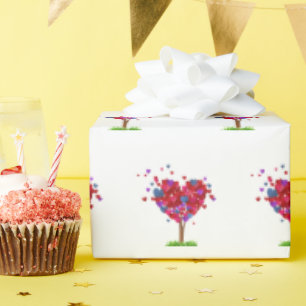 Hartboom met gras cadeaupapier