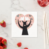 Hartboom met twee vogels papieren servetten (Insitu)