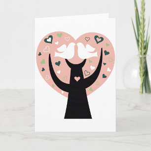 Hartboom met twee vogelsoorten Wenskaarten Kaart