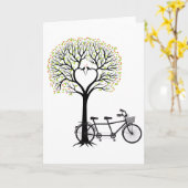 Hartboom met vogels en tandemfiets kaart (Gele Bloem)