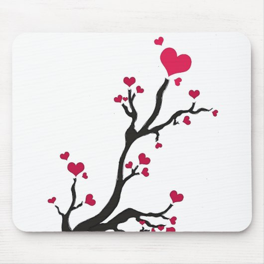 Hartboom zwart muismat (Voorkant)