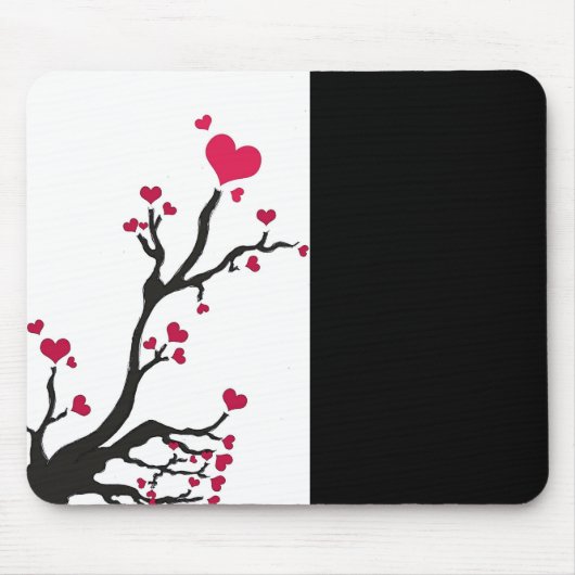 Hartboom zwart muismat (Voorkant)