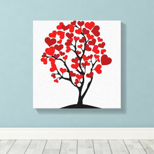 Hartboomcanvas Canvas Afdruk (Insitu (Houten vloer))