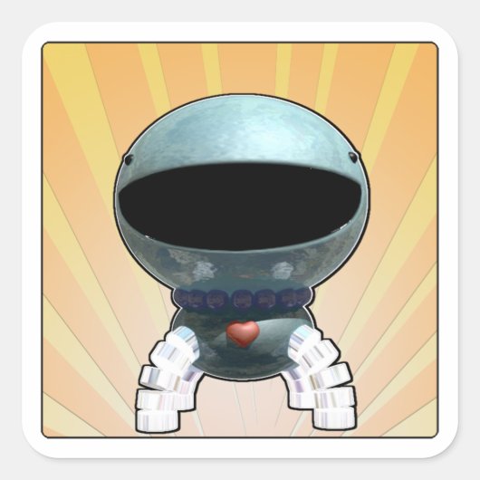 hartbots vierkante sticker (Voorkant)