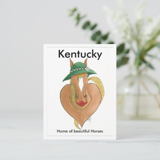 hartbreker, Kentucky, thuis van mooie paarden Briefkaart (Staand voorkant)