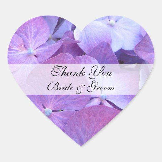 Hartbruiloft Dank u Sticker - Hydrangea (Voorkant)