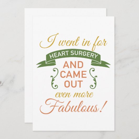 Hartchirurgie Fabulous Recovery (groen) Kaart (Voorkant / Achterkant)