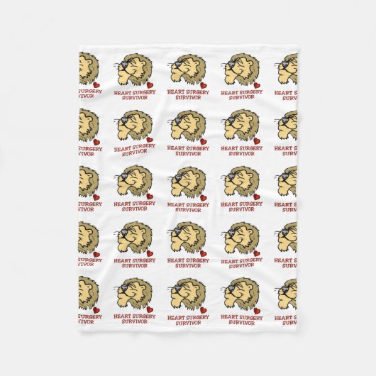 Hartchirurgie Survivor Lion Fleece Deken (Voorkant)