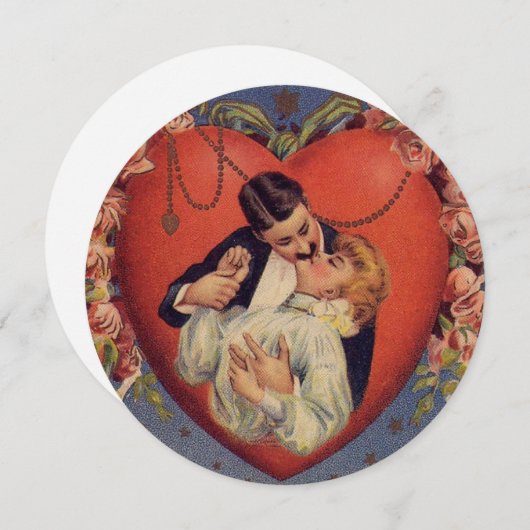 hartdag van de Valentijn Kiss Feestdagenkaart (Voorkant / Achterkant)