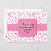 Hartelijk Bedankt: 40e roze/witte patronen van het Briefkaart (Voorkant / Achterkant)