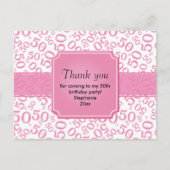 Hartelijk Bedankt: 50th Birthday Number Pattern Pi Briefkaart (Voorkant)