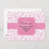 Hartelijk Bedankt: 60th Birthday Number Pattern Pi Briefkaart (Voorkant / Achterkant)