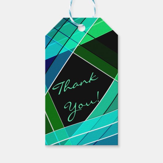 Hartelijk Bedankt! Abstract, geometrisch Cadeaulabel (Voorkant)