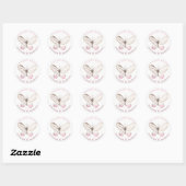Hartelijk Bedankt! Blush Butterfly Weddenschap Sti Ronde Sticker (Vel)
