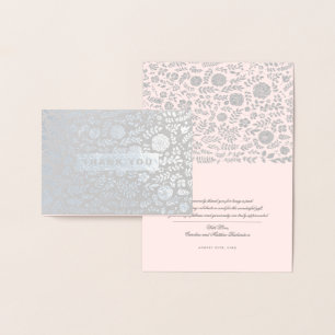 Hartelijk Bedankt. Blush Pink Floral Wedding Folie Kaarten