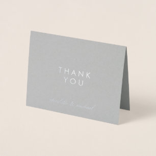Hartelijk Bedankt   Eenvoudig Zilver Folie Kaarten