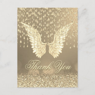 Hartelijk Bedankt Gold Angel-tranen Briefkaart