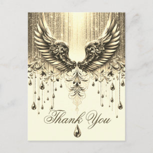 Hartelijk Bedankt Gold Angel-tranen Briefkaart