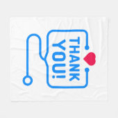 Hartelijk Bedankt | Hartstethoscoop Fleece Deken (Voorkant (Horizontaal))