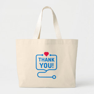 Hartelijk Bedankt Hartstethoscoop Grote Tote Bag