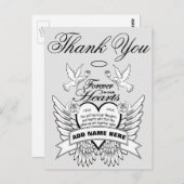 Hartelijk Bedankt | Herdenking van hart en stieren Briefkaart (Voorkant / Achterkant)