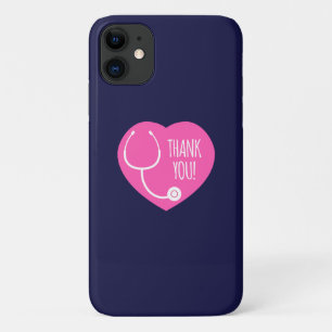 Hartelijk Bedankt   Roze hartstethoscoop iPhone 11 Hoesje
