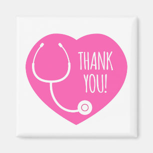 Hartelijk Bedankt Roze hartstethoscoop Magneet