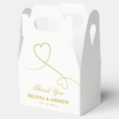 Hartelijk Bedankt | Twee gouden harten | Aangepast Bedankdoosjes (Geopend)