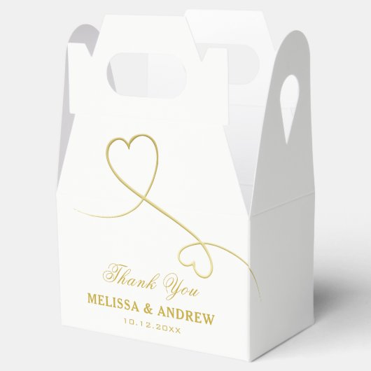 Hartelijk Bedankt | Twee gouden harten | Aangepast Bedankdoosjes (Geopend)
