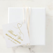 Hartelijk Bedankt | Twee gouden harten | Elegant W Bedankjes Labels (In situ)