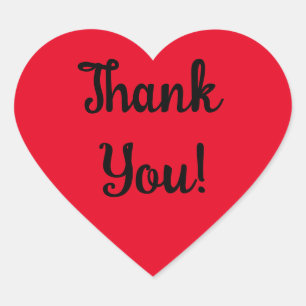 Hartelijk Bedankt! Zwart script op rood hart Hart Sticker