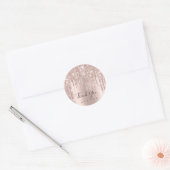 Hartelijk dank: 16e Bridal Roos Glitter Drips VIP Ronde Sticker (Envelop)