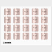 Hartelijk dank. 16e Bridal Roos Strokes Blush Lux Vierkante Sticker (Vel)
