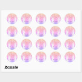 Hartelijk dank: 16e Bridal roze glitter Confetti Ronde Sticker (Vel)