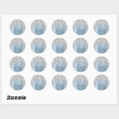 Hartelijk dank: 16e Bridal Silver Glitter Blue Ronde Sticker (Vel)
