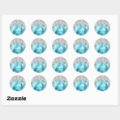 Hartelijk dank, 16e Bridal Silver Glitter Ocean Ronde Sticker (Vel)
