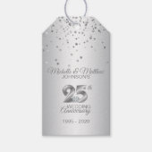 Hartelijk dank 25 jaar Silver Wedding Jubileum Cadeaulabel (Voorkant)