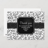 Hartelijk dank: 60e verjaardag Nummer patroon zwar Briefkaart (Voorkant / Achterkant)