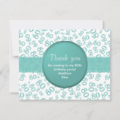 Hartelijk dank: 80e Blauwgroen/White Bday Number P (Voorkant)