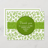 Hartelijk dank: 80th Green/White Bday Number Patte (Voorkant / Achterkant)