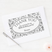 Hartelijk dank - 90th Number Pattern Black and Whi Rechthoekige Sticker (Envelop)