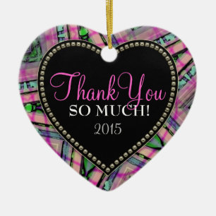 Hartelijk Dank Abstract Roze Hart Ornament