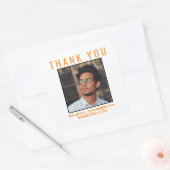 Hartelijk dank Afstuderen Oranje - Aangepaste foto Vierkante Sticker (Envelop)